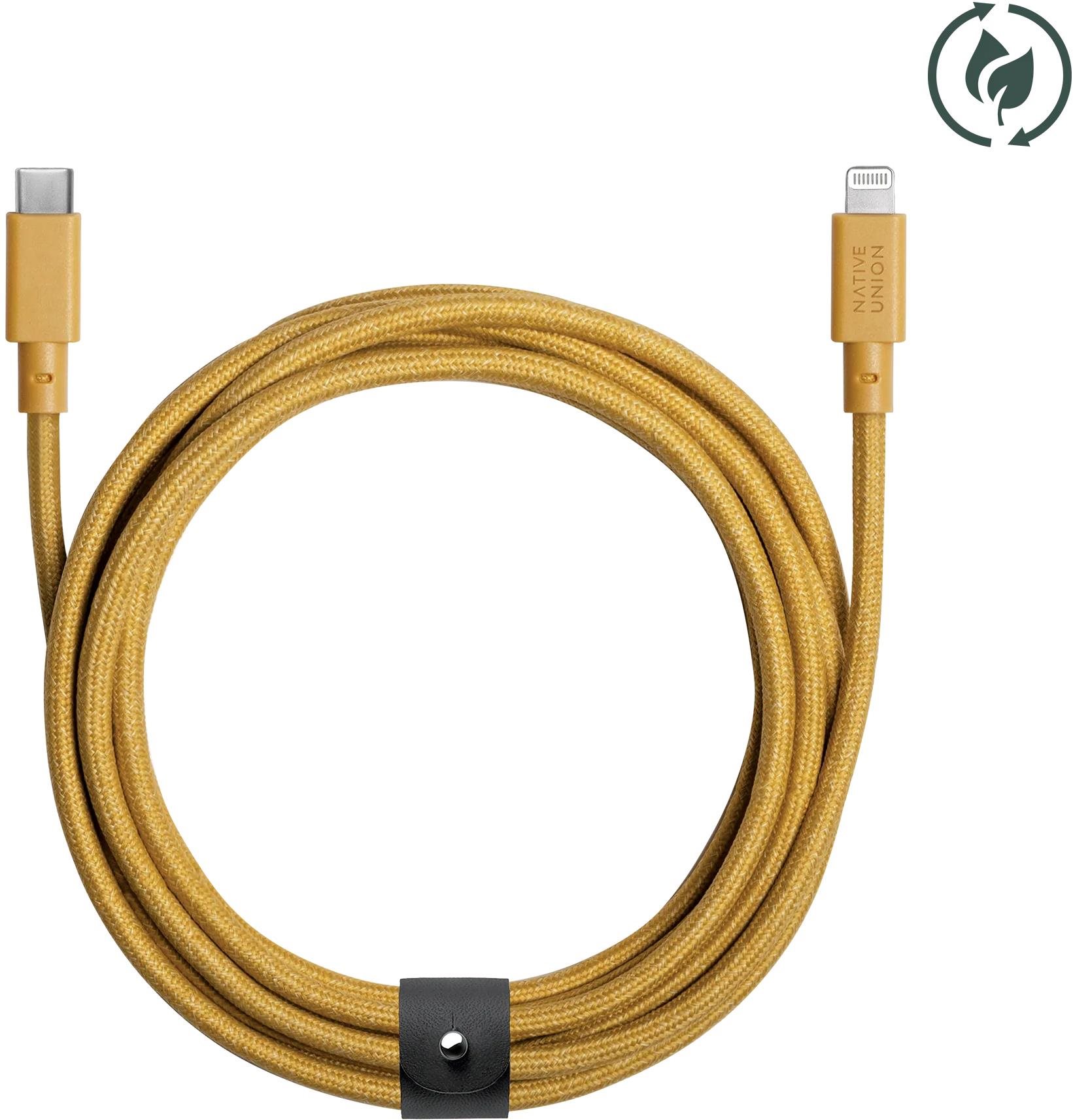 Native Union Belt Cable (USB-C – Lightning) 3 m Kraft Dátový kábel