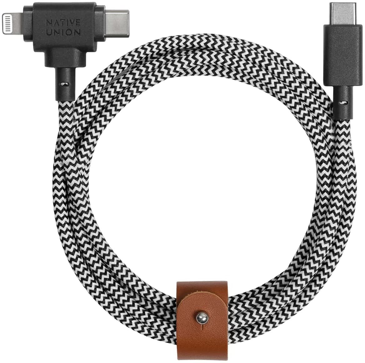 Native Union Belt Universal Cable USB-C to Lightning + USB-C -...