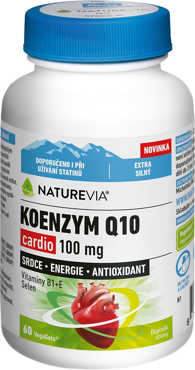 NatureVia Koenzym Q10 Cardio 100mg 60 kapslí Koenzym Q10