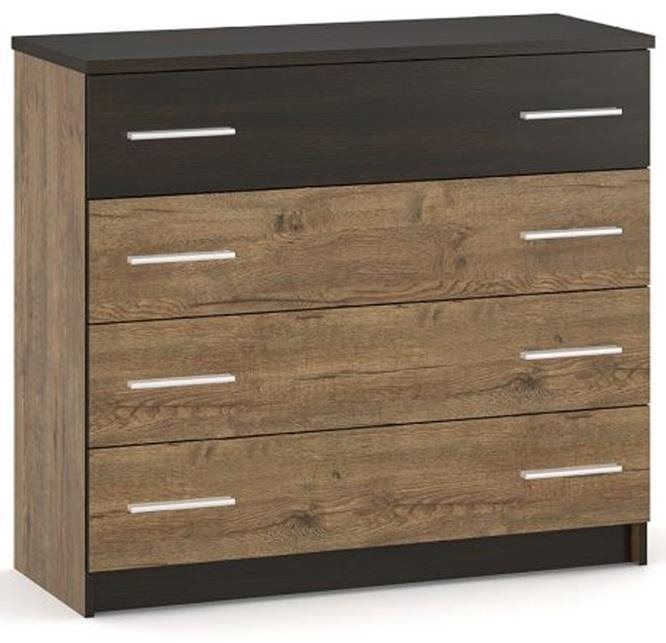 Najlacnejší nábytok Nodulosa, dub april/wenge Komoda