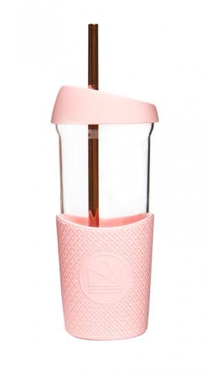 Neon Kactus Sklenená smoothie fľaša 0,568 l ružová Fľaša na vodu