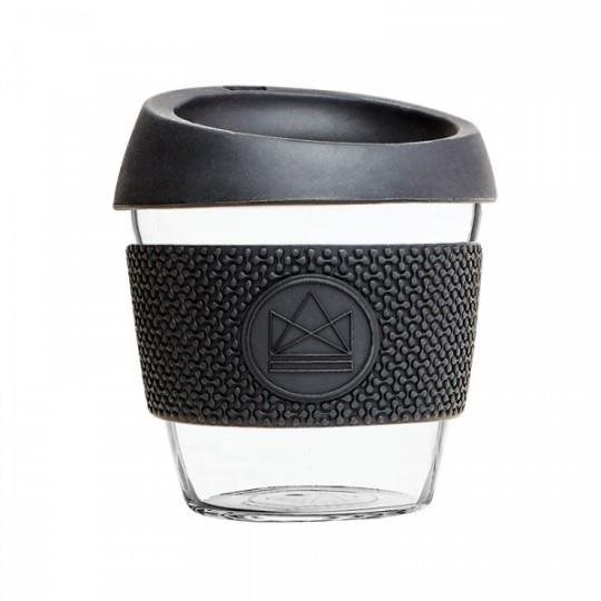 Neon Kactus Glas Kaffeebecher 230 ml schwarz Trinkbecher