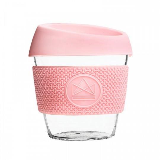 Neon Kactus Glas Kaffeebecher 230 ml rosa Trinkbecher