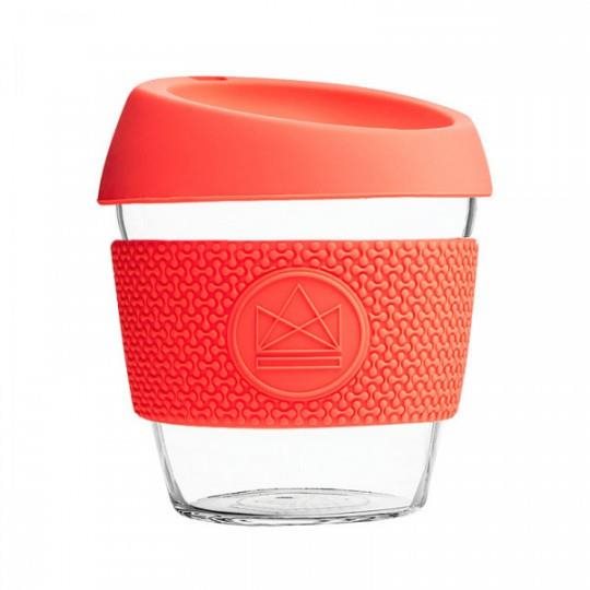 Neon Kactus Glas Kaffeebecher 230 ml Koralle Trinkbecher