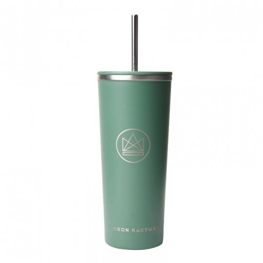 Neon Kactus Design Becher 710 ml grün, Edelstahl Trinkbecher