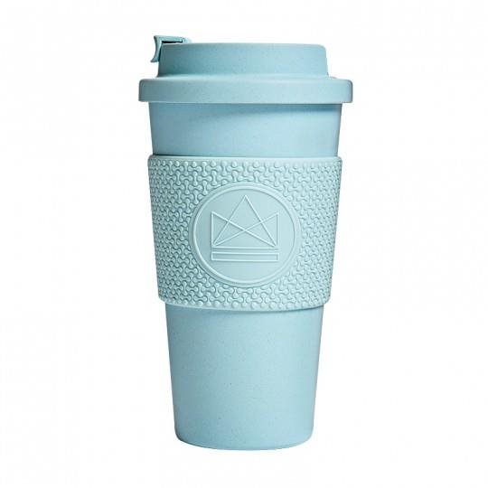 Neon Kaktus Ökologischer Thermobecher 450 ml hellblau Thermotasse