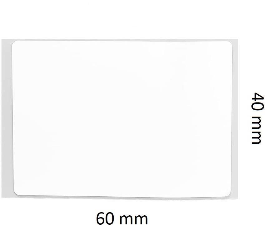 Niimbot Etiketten R 40 mm x 60 mm - 125 Stück Weiß für B21 Etiketten