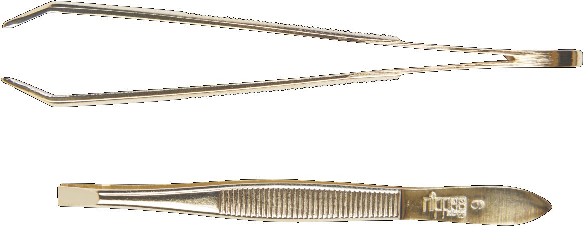 Solingen Pinzeta rovná, lomená pozlátená 8 cm Pinzeta