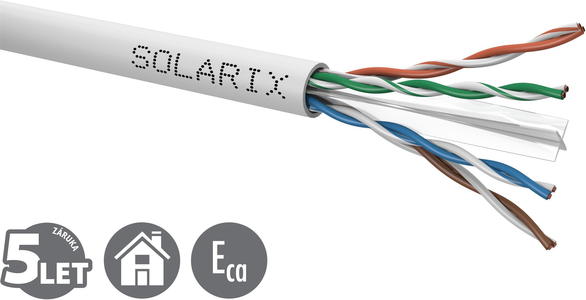 Solarix CAT6 UTP PVC Eca 305m/boîte SXKD-6-UTP-PVC Câble...
