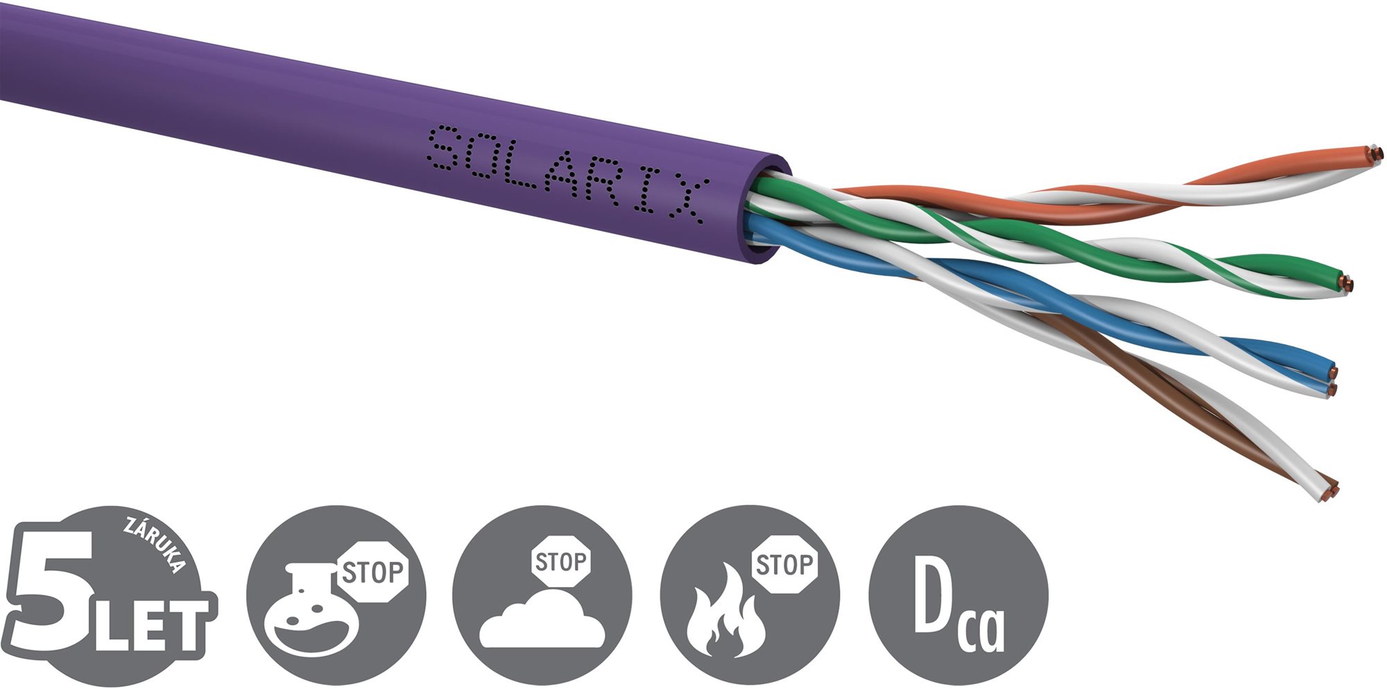 Solarix CAT5E UTP LSOH Dca-s1, d2, a1 100m/boîte SXKD-5E-UTP-LSOH...