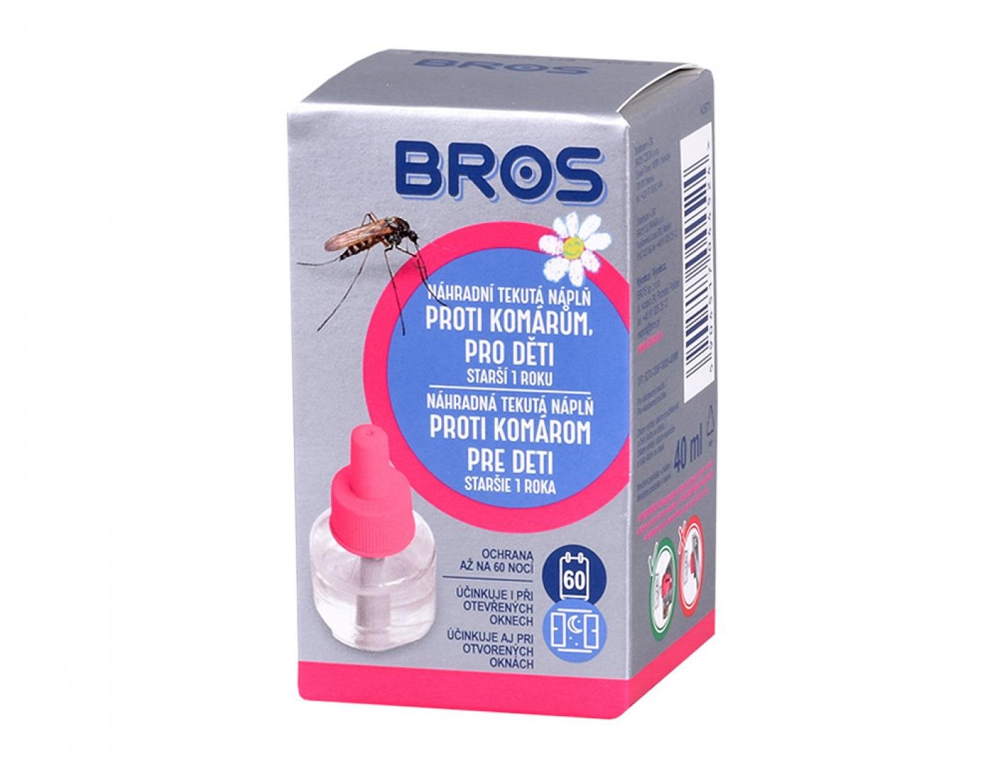 BROS do odparovača proti komárom pre deti 60 nocí 40 ml Náhradná...