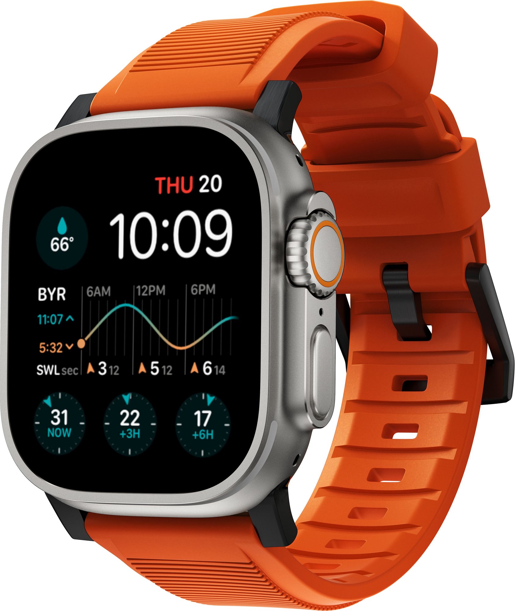 Nomad Rugged Strap Apple Watch 42/44/45/Ultra 49mm - Orange/Black...