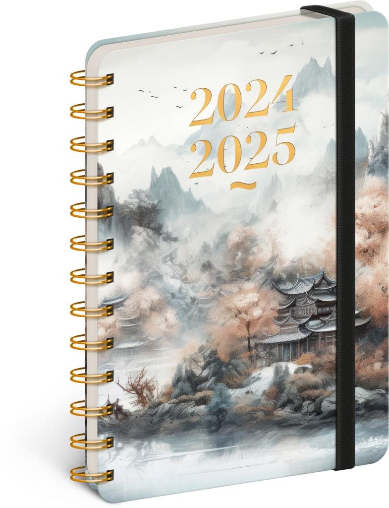NOTIQUE Spirálový 18 měsíční diář Petito – Japonsko 2024/2025, 13 ×...