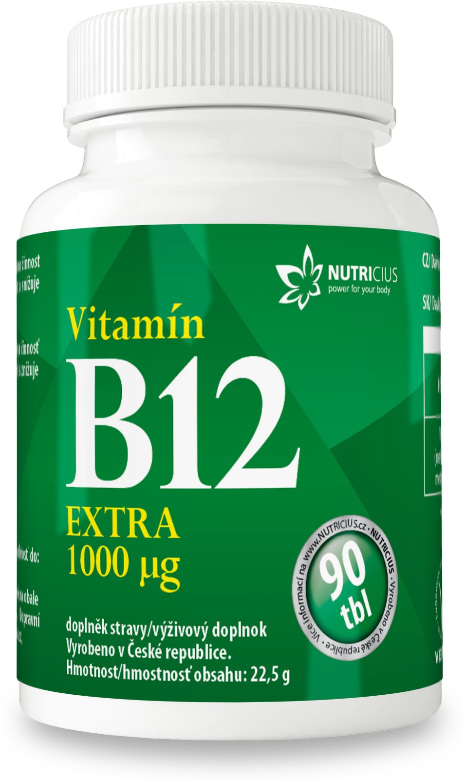 Nutricius Vitamín B12 extra 1000µg tbl. 90 Vitamín B