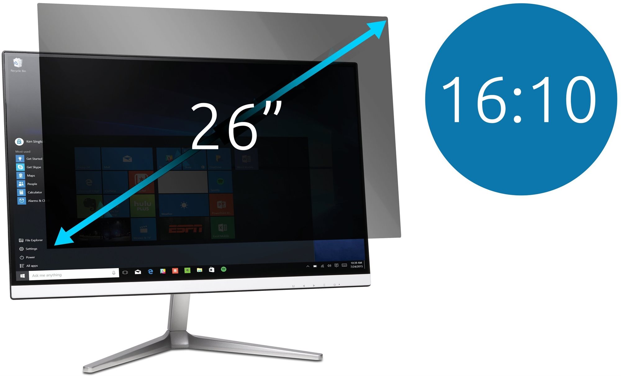 Kensington szűrő 26", 16:9, kétoldalú, levehető Monitorszűrő