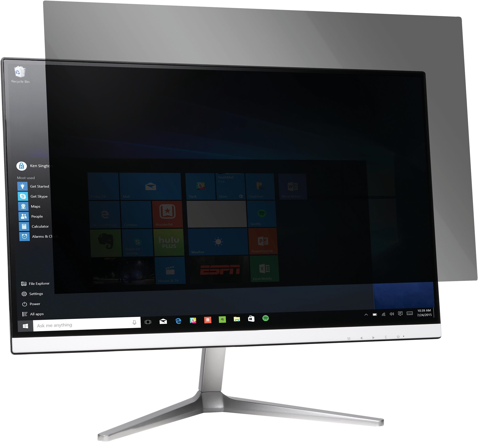 Kensington 24,5" (16:9) monitorhoz, kétirányú, levehető Monitorszűrő