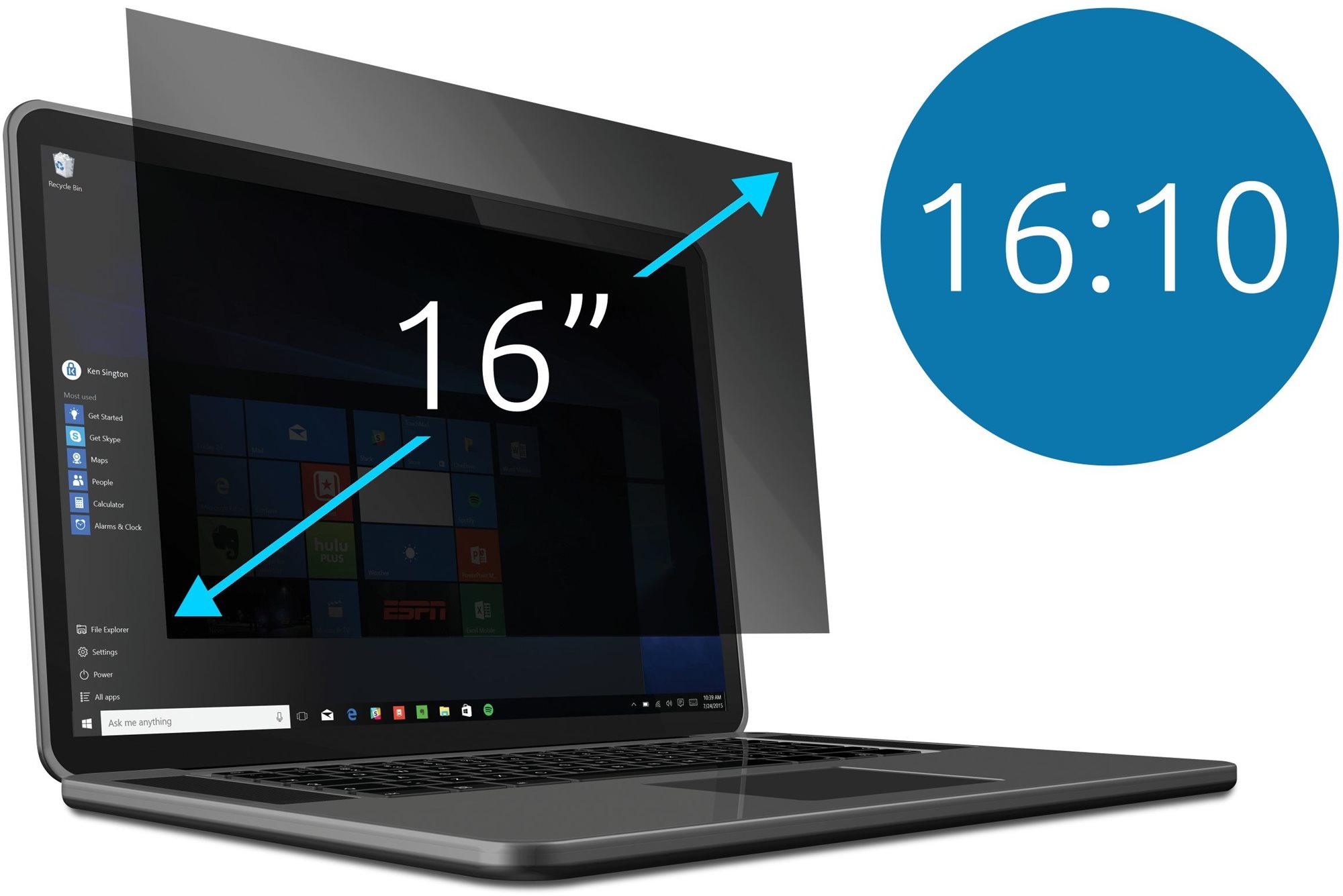 Kensington für Laptop 16" (16:10), zweiseitig, abnehmbar...