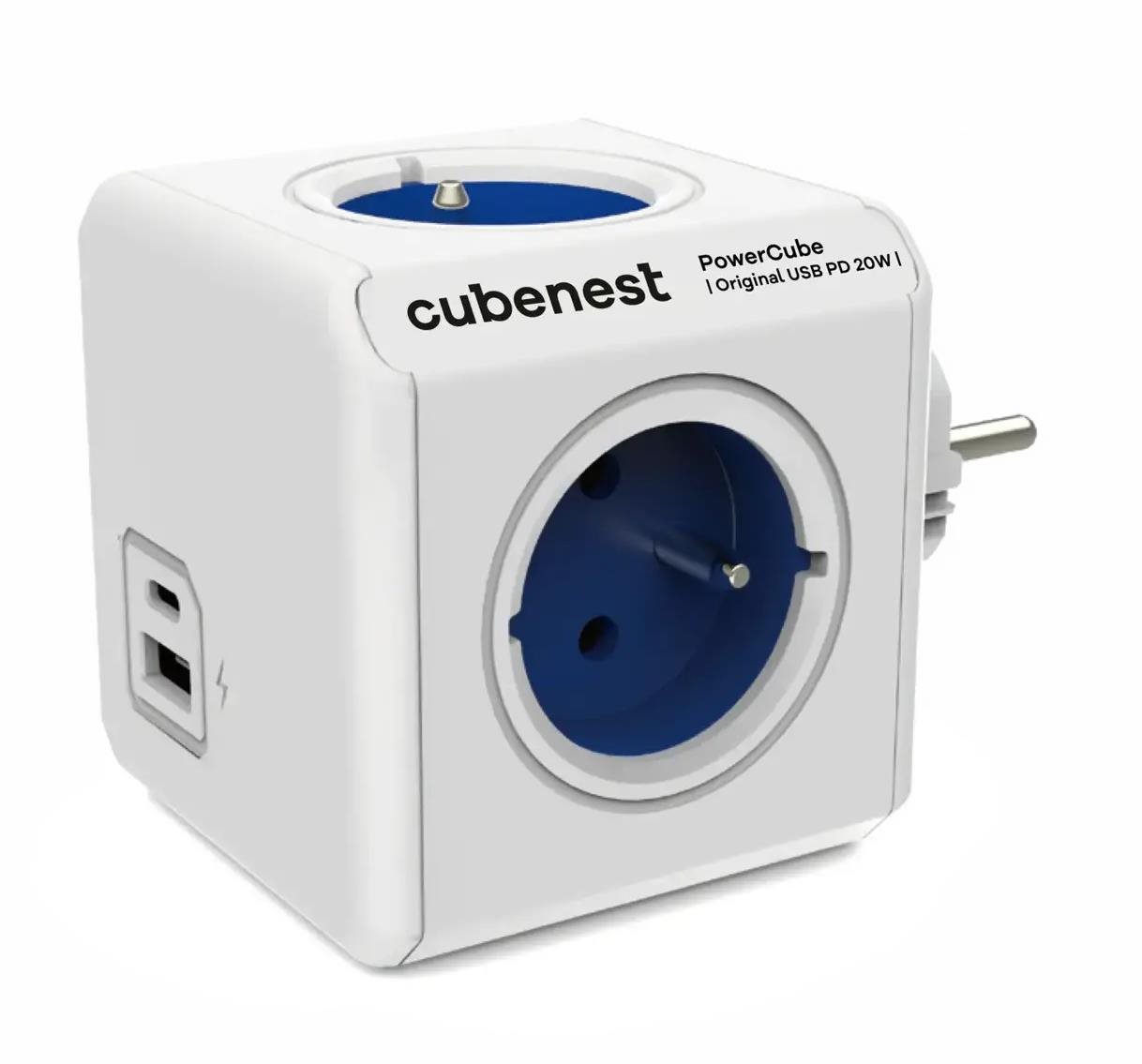 Cubenest Powercube Original USB PD 20W, A+C, 4x aljzat, fehér/kék...