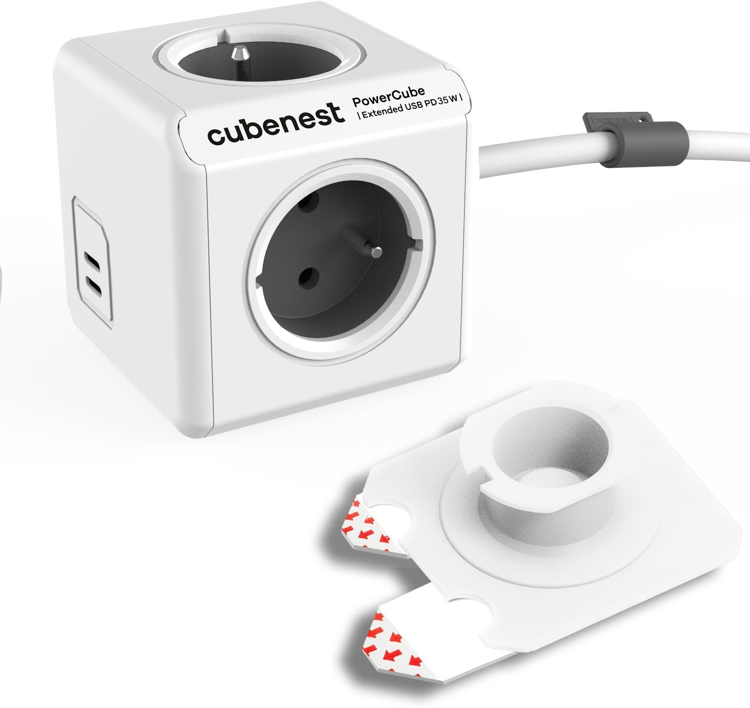 Cubenest Powercube Extended USB PD 35W, 2xUBS-C, 4x Steckdose,...