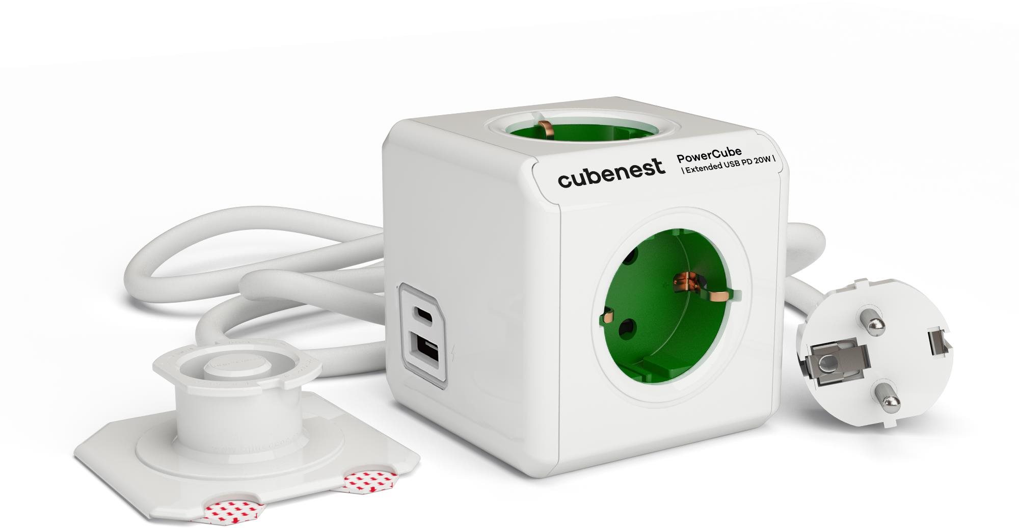 Cubenest Powercube Extended USB PD 20W, A+C, 4x aljzat, 1,5 m,...