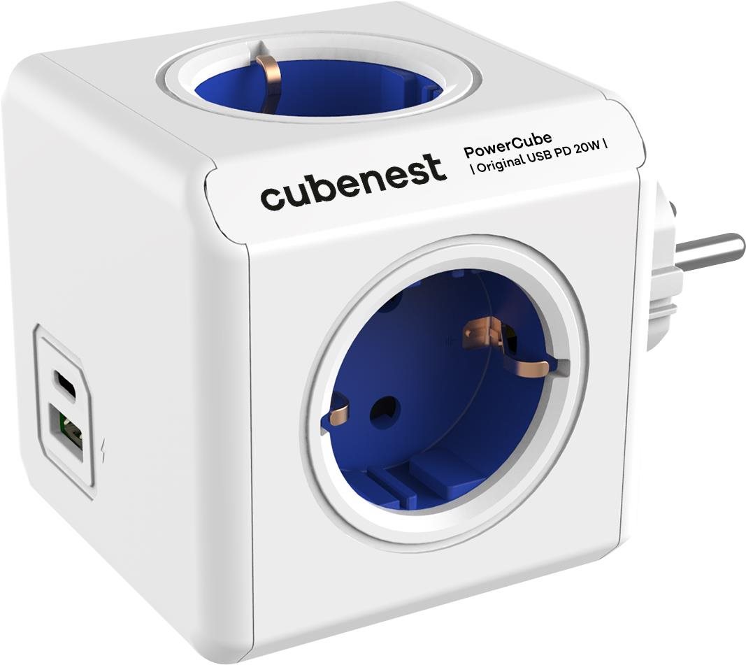 Cubenest Powercube Original USB PD 20W, A+C, 4x aljzat, fehér/kék -...