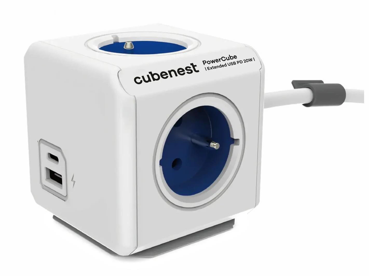 Cubenest Powercube Extended USB PD 20W, A + C, 4× zásuvka, 1,5 m,...