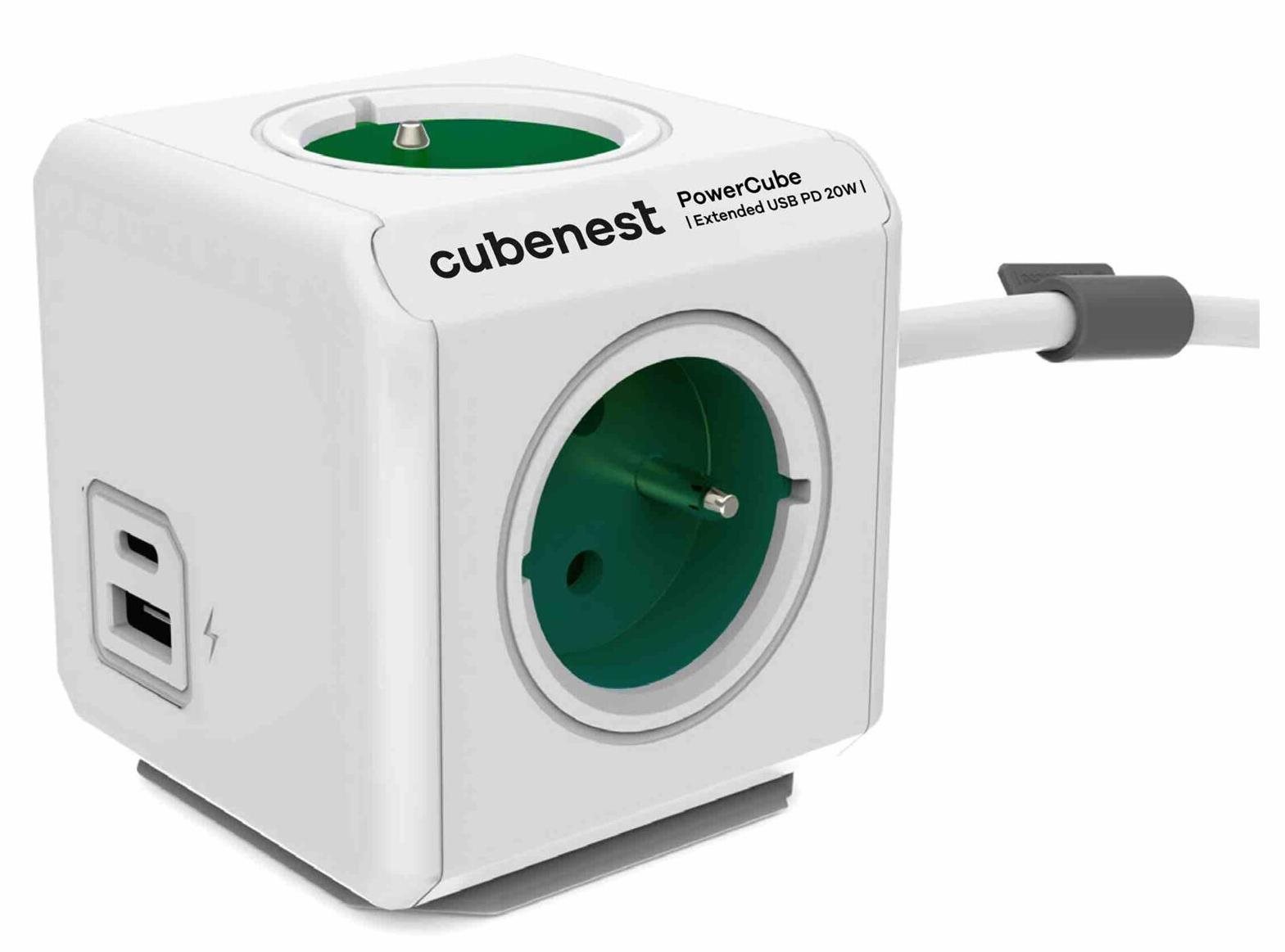 Cubenest Powercube Extended USB PD 20W, A+C, 4x aljzat, 1.5m,...