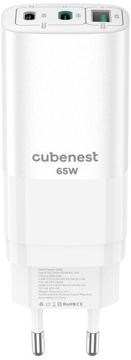 CubeNest S3D0 GaN adapter 65W fehér Töltő adapter