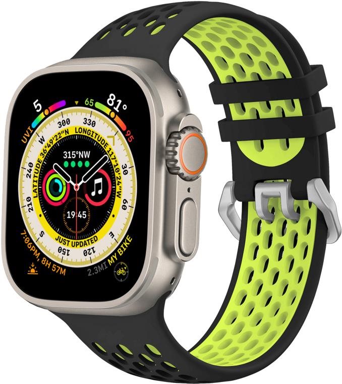 Cubenest Silicone Sport Band BLACK with Yellow (42-49mm) Armband