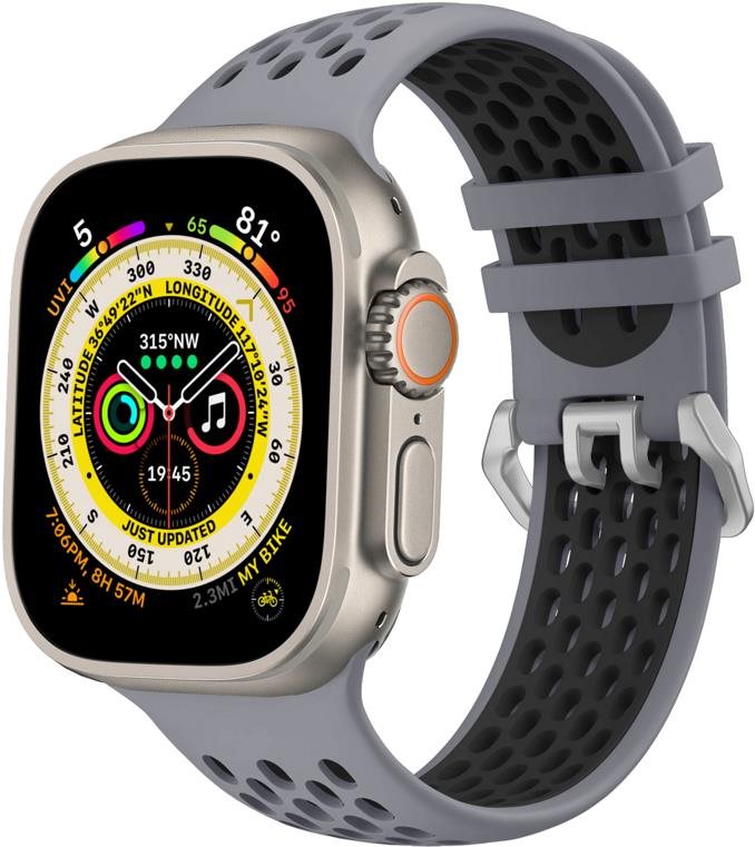 Cubenest Silicone Sport Band GREY with Black (42-49mm) Armband