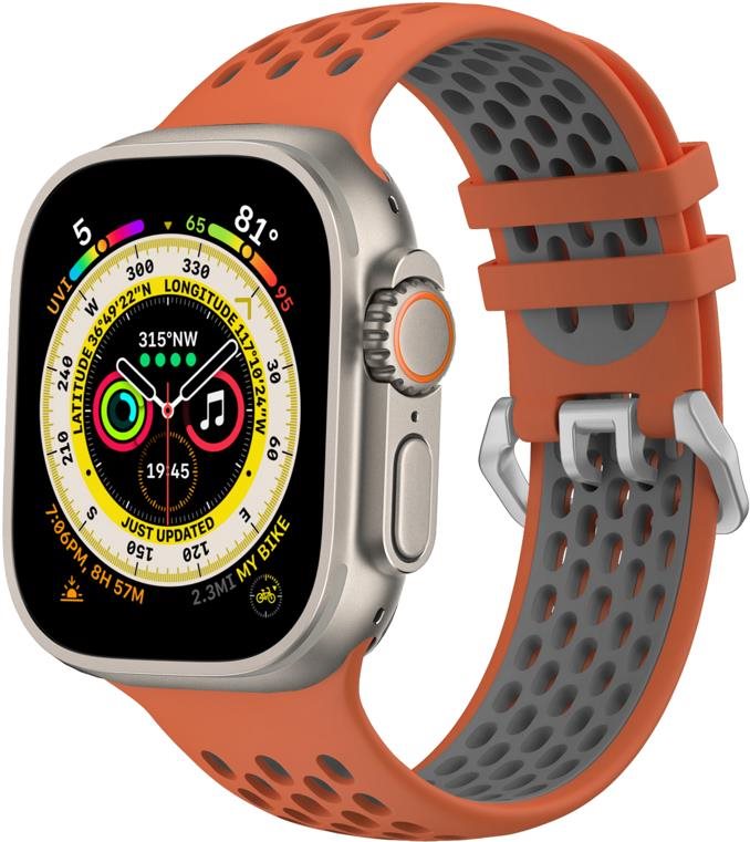Cubenest (42-49mm) szilikon sport szíj - narancsszín-szürke Szíj