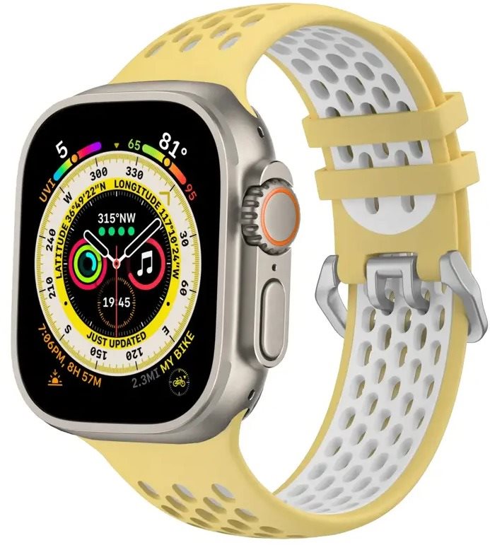 Cubenest Silicone Sport Band YELLOW with White (42-49mm) Armband