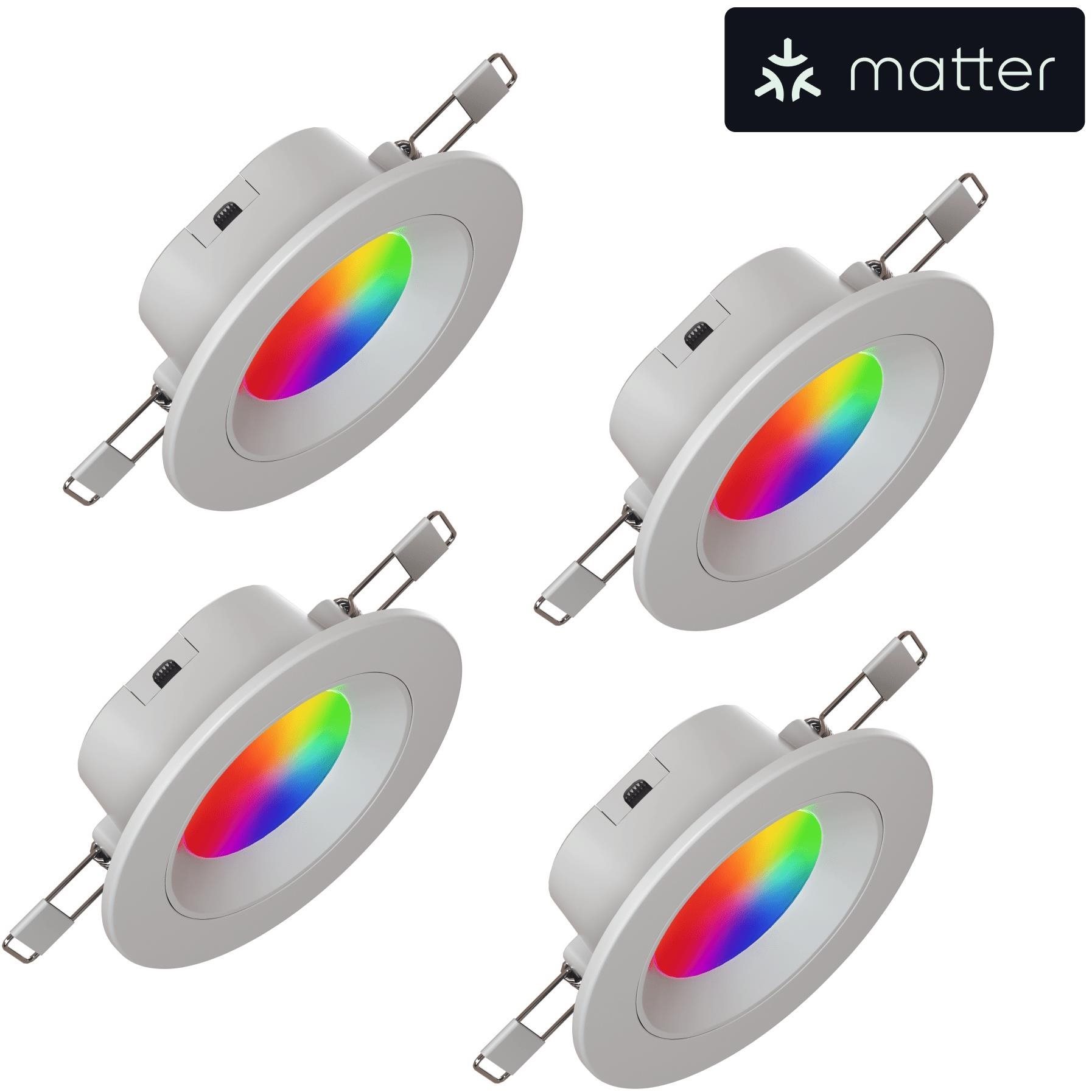 Nanoleaf Essentials Matter Smart Recessed Downlight 4 Pack LED izzó