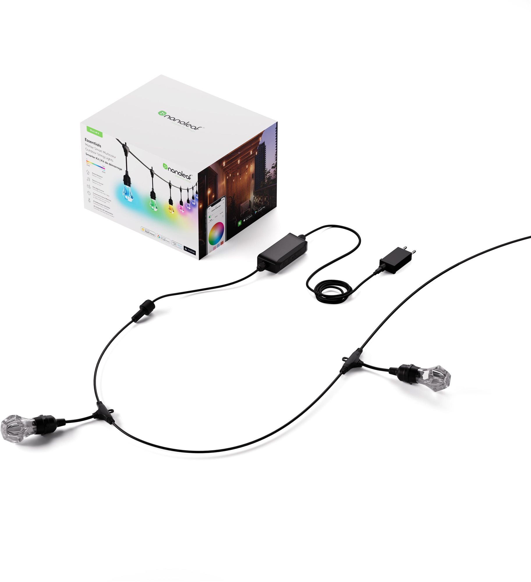 Nanoleaf Outdoor String Lights Starter Kit, 15 m Dekoratívne...