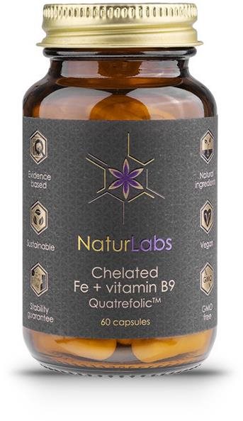NaturLabs Železo chelátové + B9, 60 kapsúl Železo