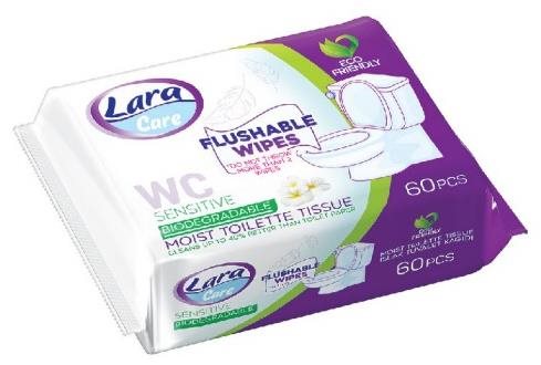 Lara vlhčený WC papier Sensitive harmanček 60 ks Vlhčené obrúsky