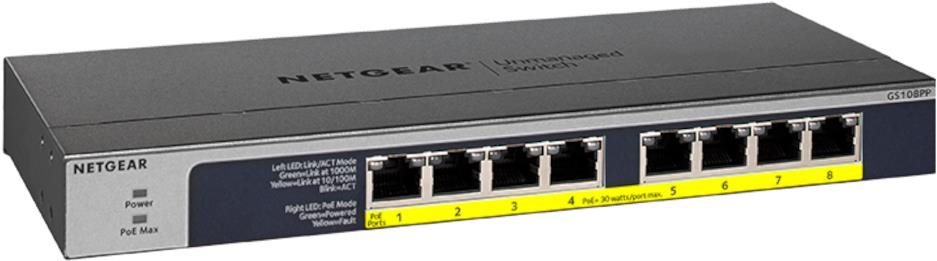 NETGEAR 8PT POE/POE+GIGABIT UNMANAGED SWCH Switch