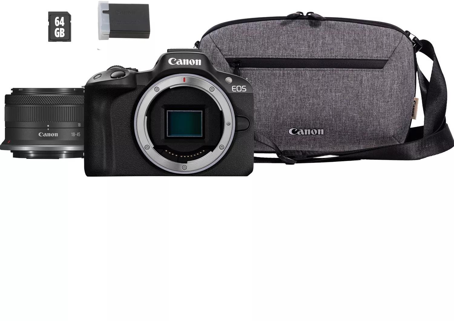 Canon EOS R50 fekete + RF-S 18-45 IS STM TRAVEL KIT Digitális...