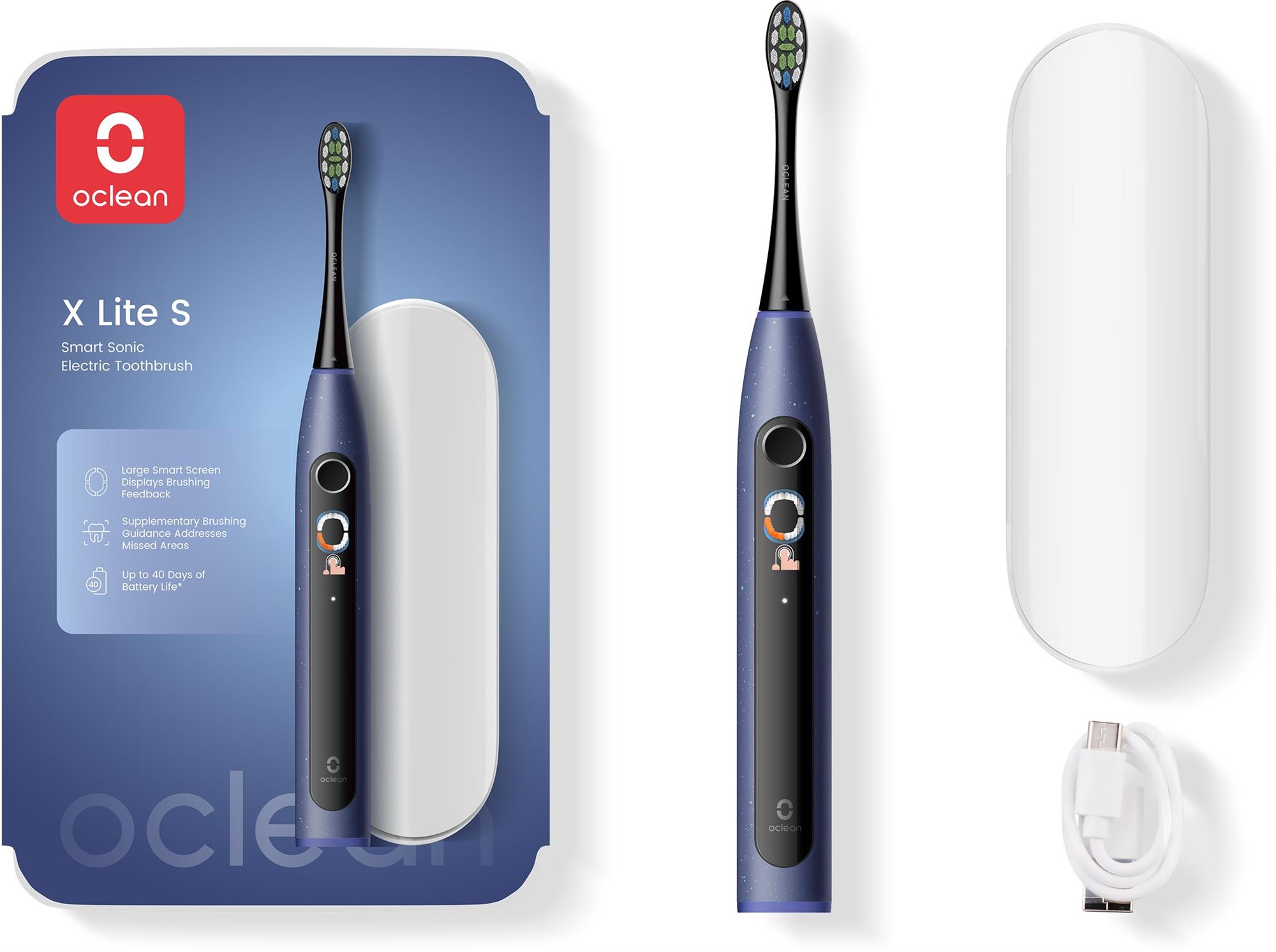 Oclean X Lite Set Dark Blue Elektromos fogkefe