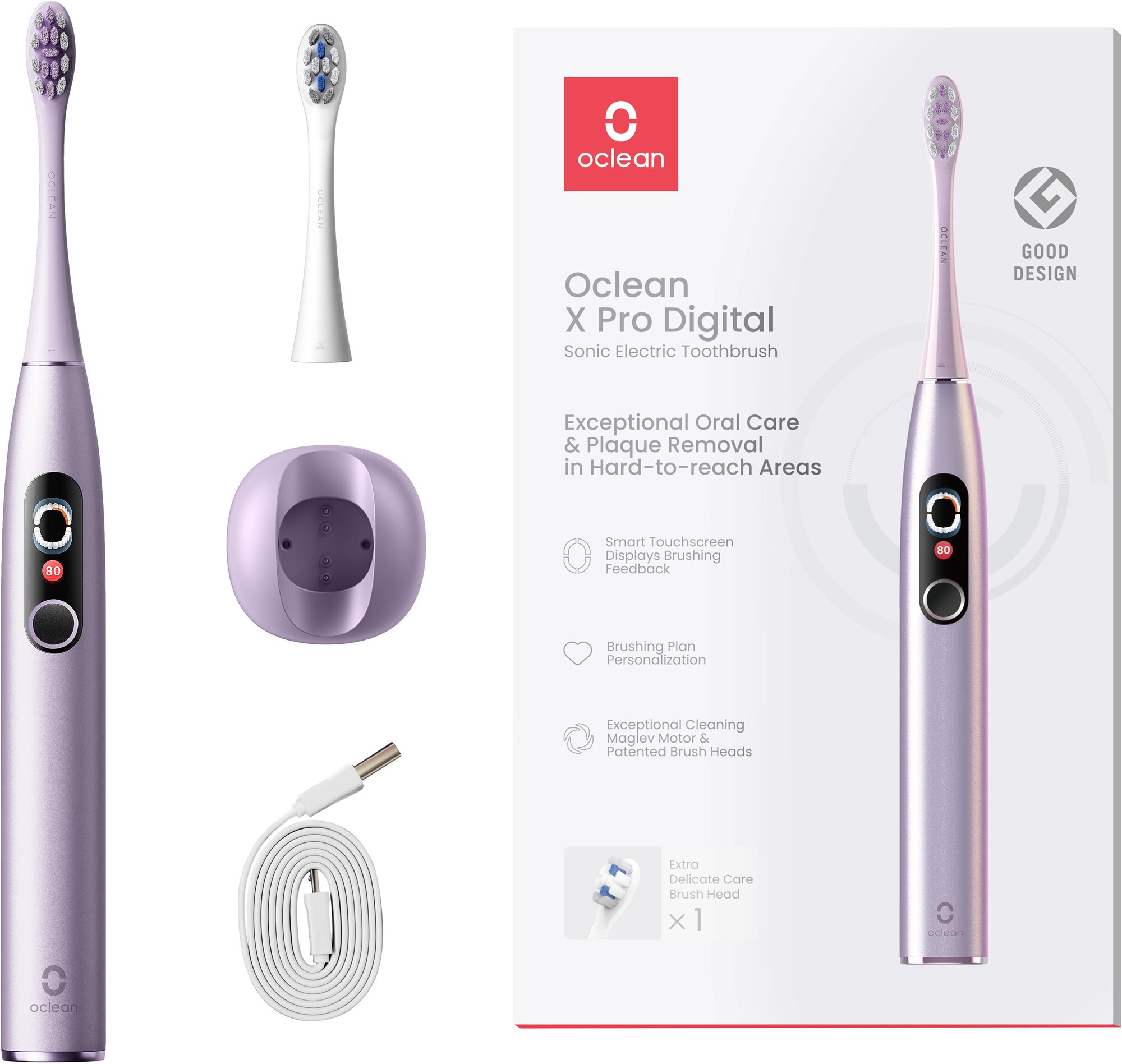 Oclean X Pro Digital Purple Elektromos fogkefe