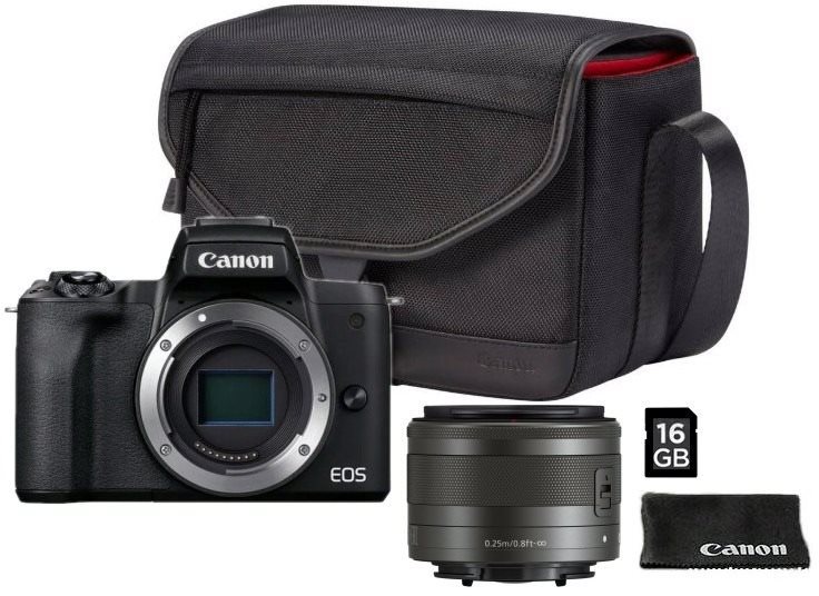 Canon EOS M50 Mark II Noir + Kit Valeur ajoutée EF-M 15-45 mm IS...
