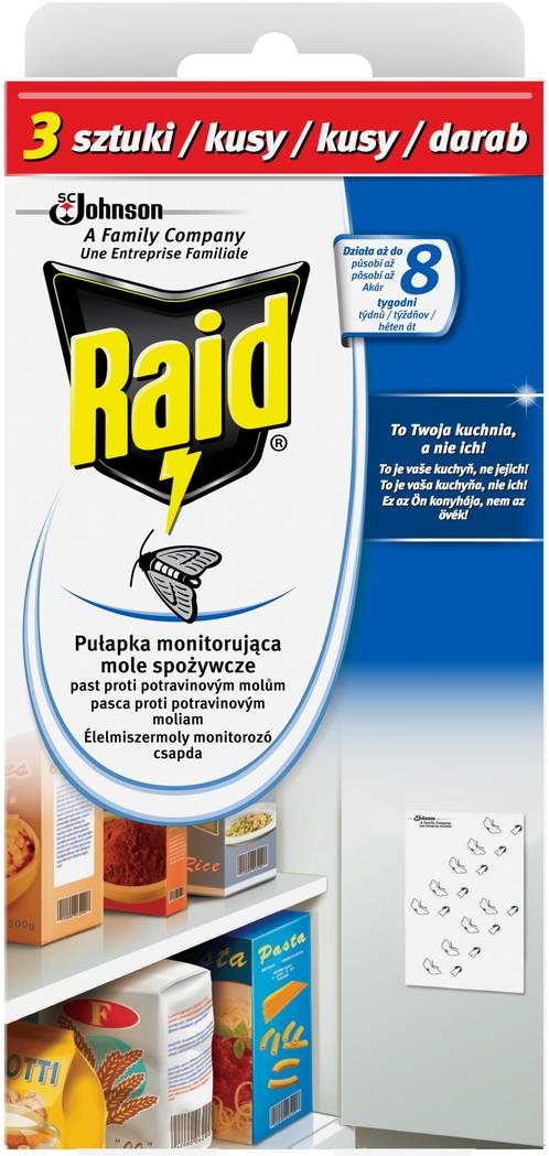 RAID proti potravinovým moľom, 3 ks Lapač hmyzu