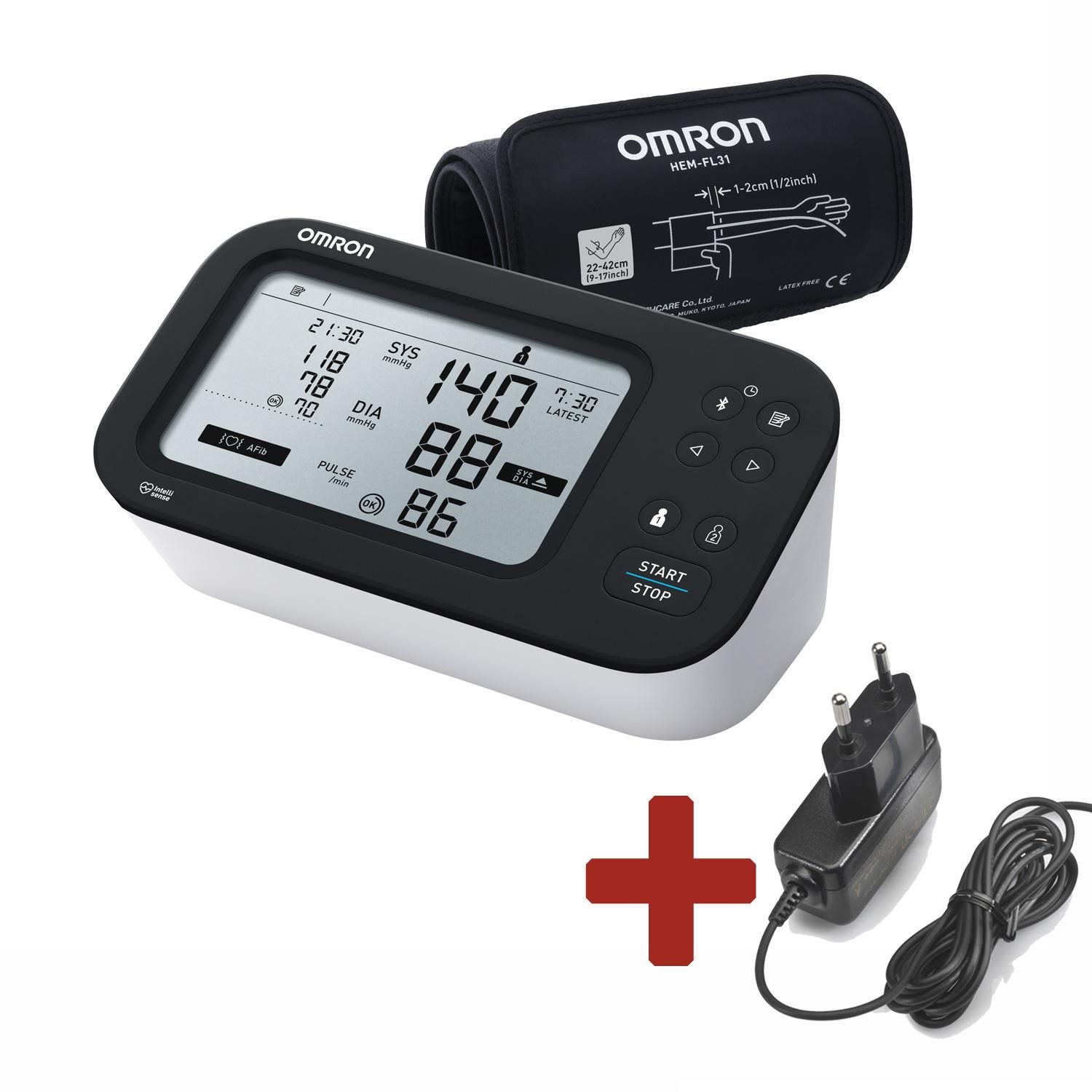 OMRON M7 Intelli IT Afib + Netzteil, Set Manometer