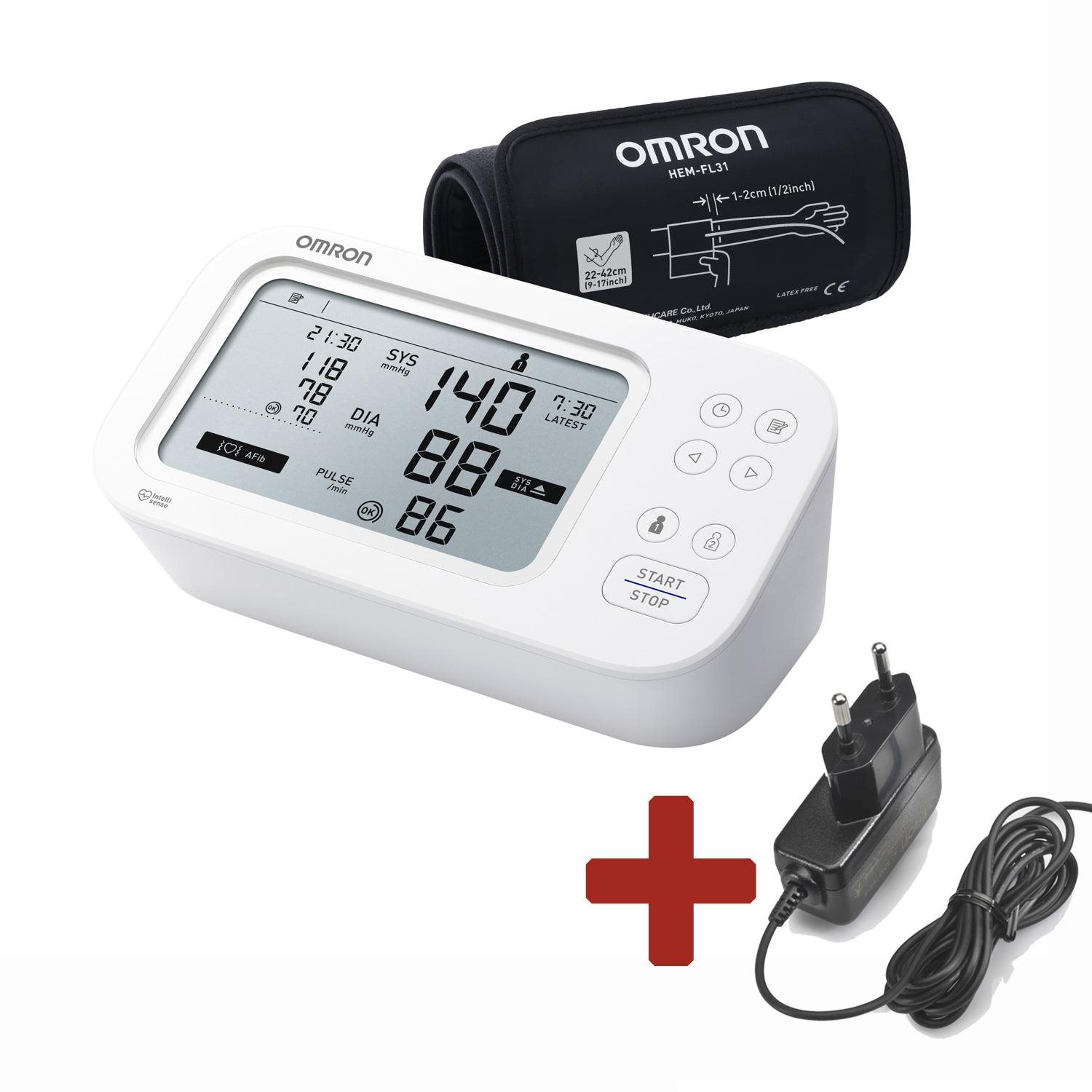 OMRON M6 Comfort AFib + Zdroj, súprava Tlakomer