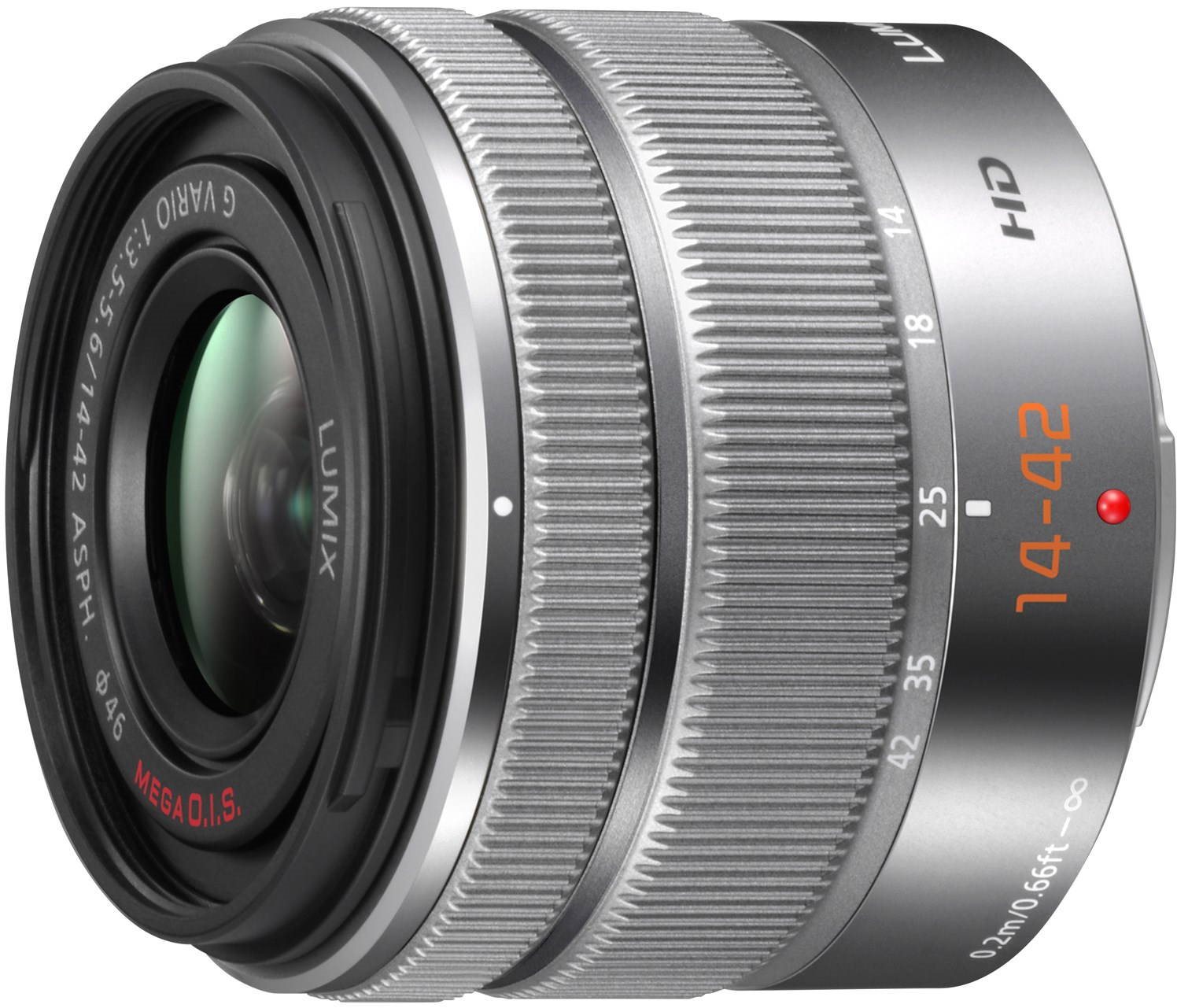 Panasonic Lumix G Vario 14–42 mm f/3,5 – 5,6 strieborný Objektív