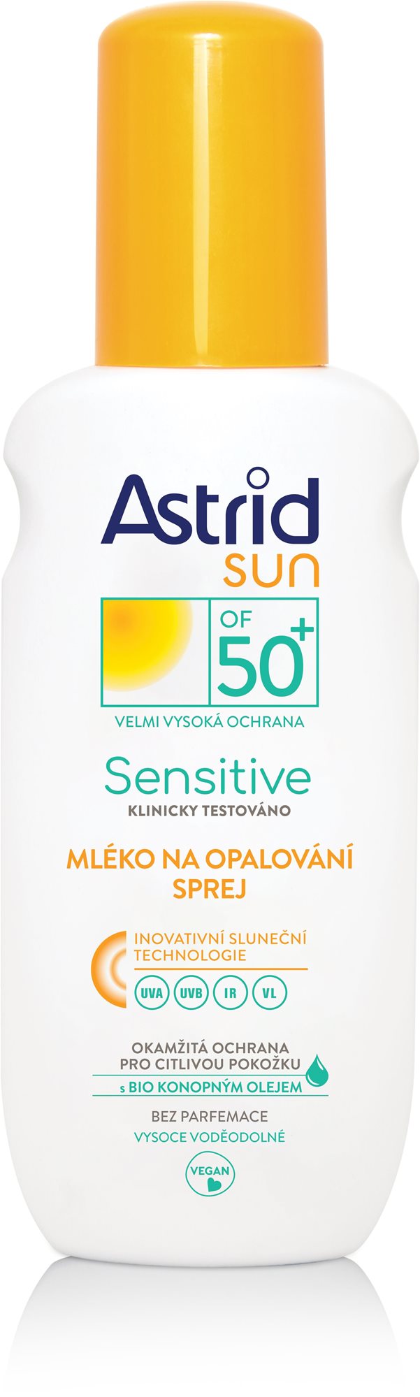 ASTRID SUN SENSITIVE Naptej spray OF 50+ 150 ml Napozó spray