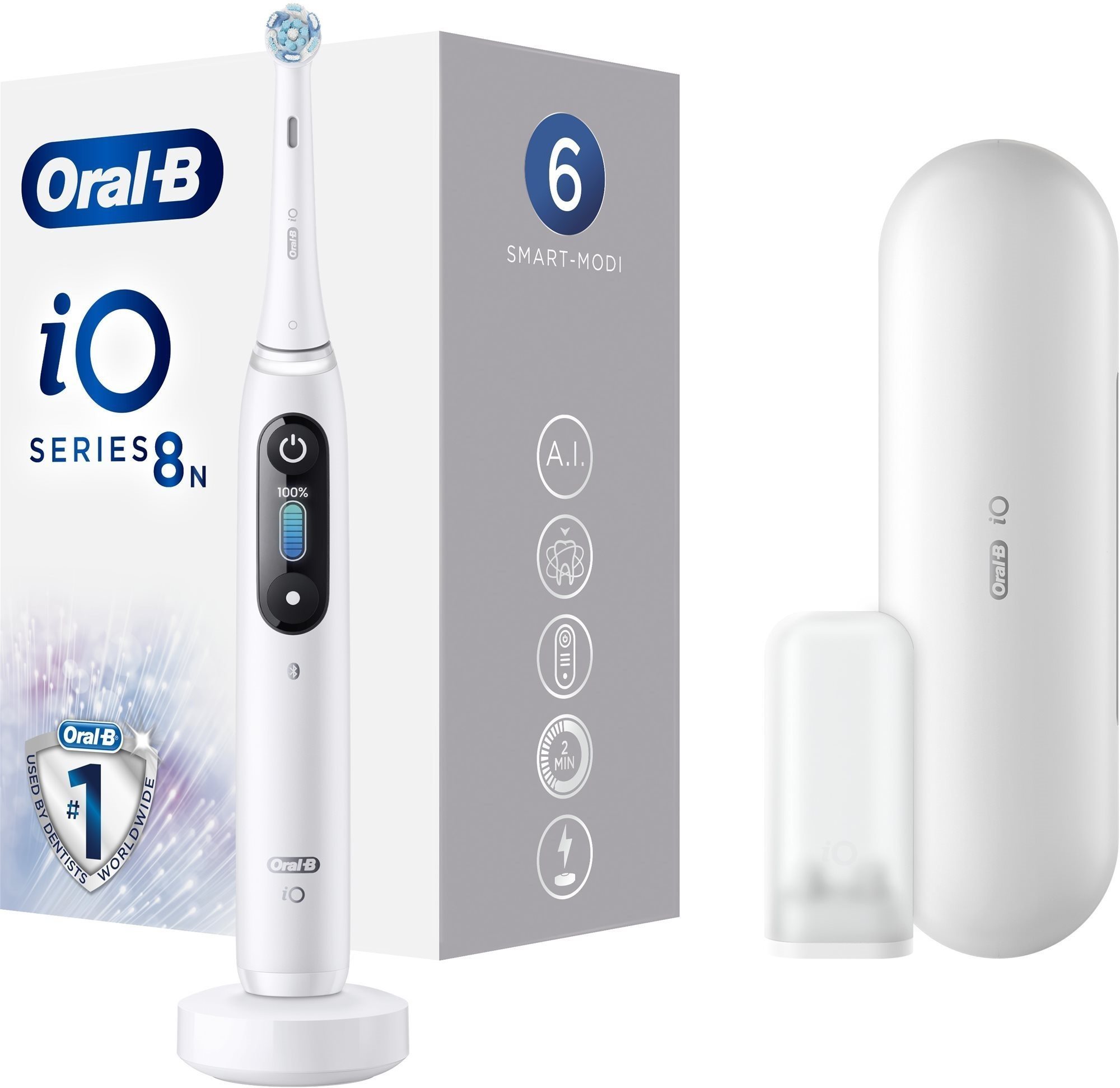 Oral-B iO Series 8 White Alabaster Magnetische Zahnbürste...