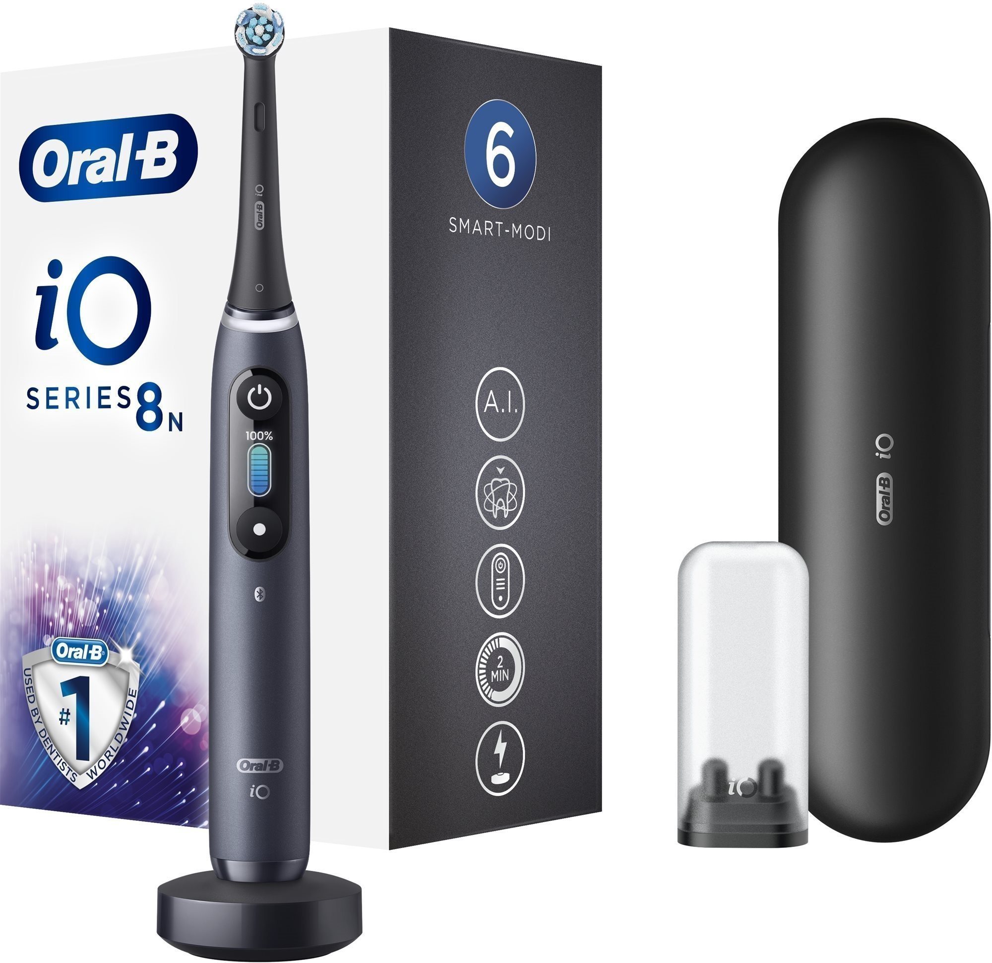 Oral-B iO Series 8 Black Onyx Magnetische Zahnbürste Elektrische...