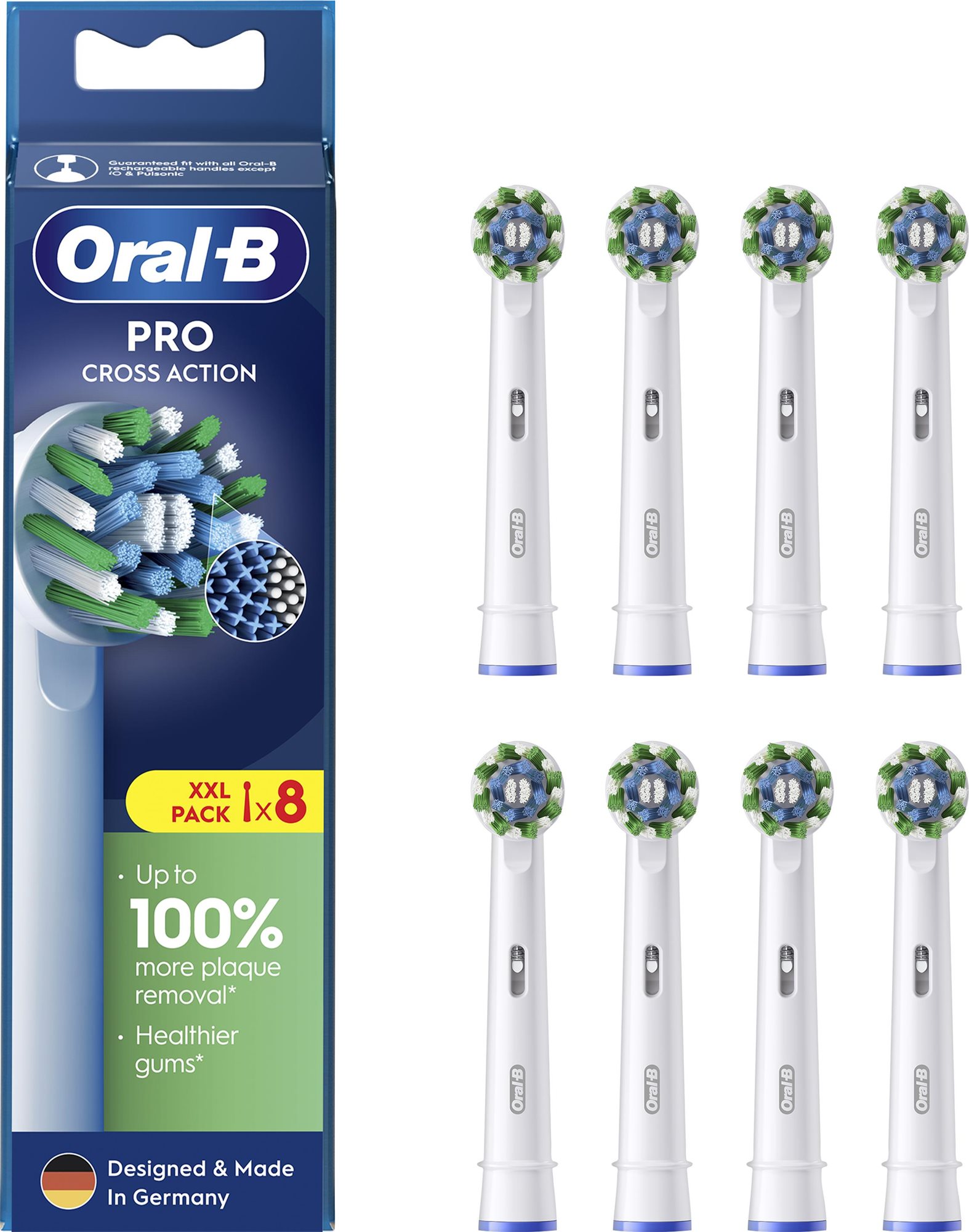 Oral-B Pro Cross Action Bürstenköpfe, 8 Stück Bürstenköpfe für...