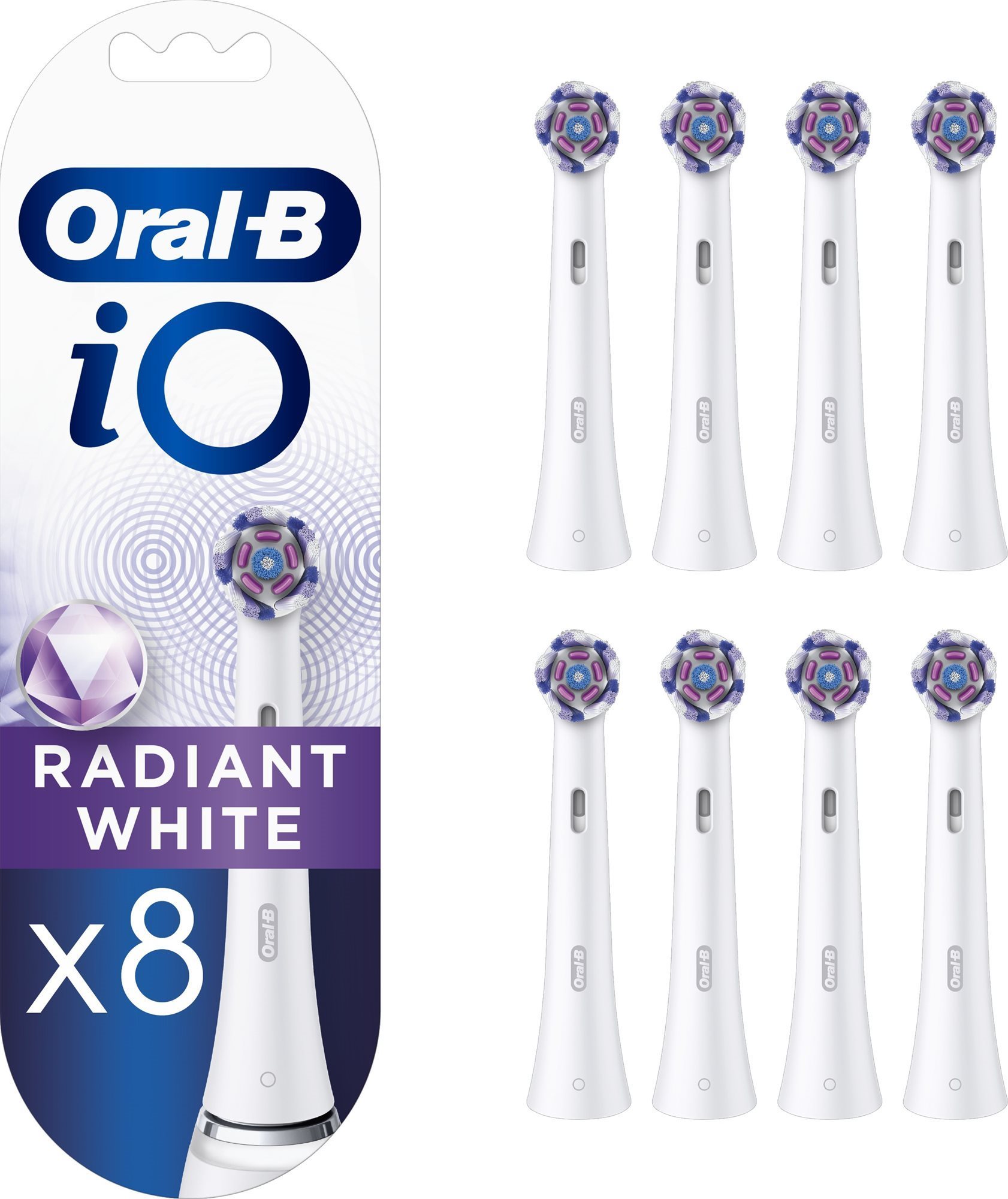 Oral-B iO Radiant White Kartáčkové Hlavy, 8ks Náhradní hlavice k...